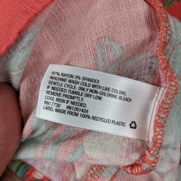Wild Fable Orange Floral tropical plus size Dress Size 4x - Picture 5 of 9
